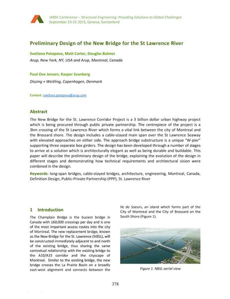  Preliminary Design of the New Bridge for the St Lawrence River