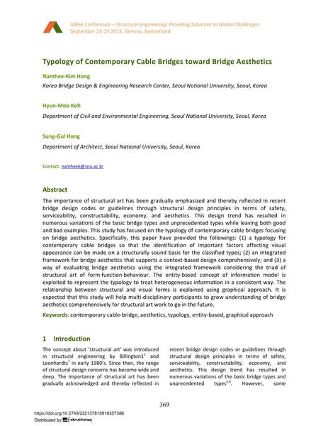  Typology of Contemporary Cable Bridges toward Bridge Aesthetics