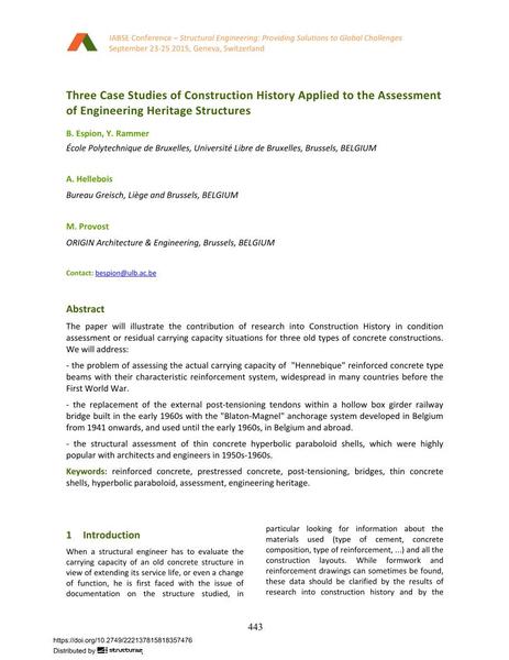  Three Case Studies of Construction History Applied to the Assessment of Engineering Heritage Structures