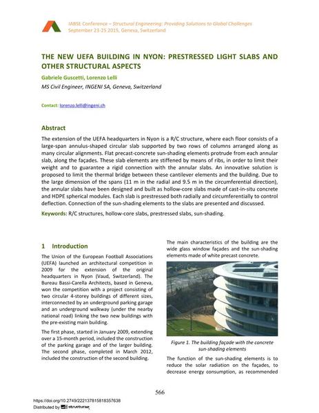 The new UEFA building in Nyon, Switzerland: prestressed light slabs and other structural aspects