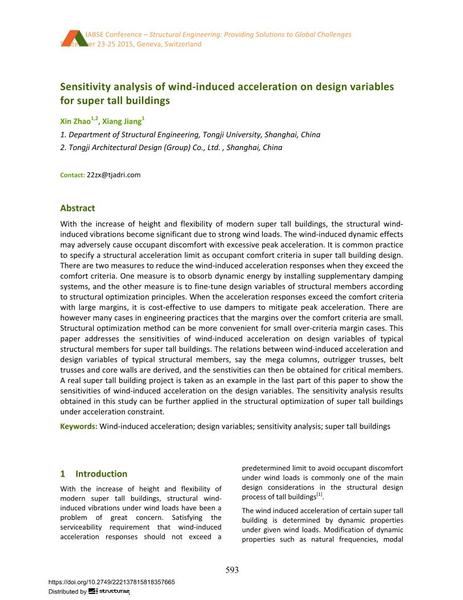  Sensitivity analysis of wind-induced acceleration on design variables for super tall buildings