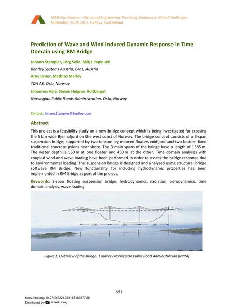  Prediction of Wave and Wind induced Dynamic Response in Time Domain using RM Bridge