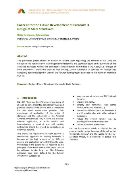  Concept for the Future Development of Eurocode 3 Design of Steel Structures