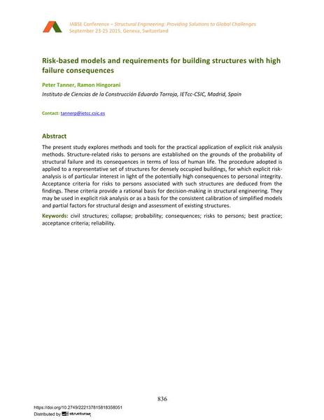  Risk-based models and requirements for building structures with high failure consequences