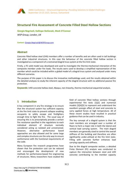  Structural Fire Assessment of Concrete Filled Steel Hollow Sections