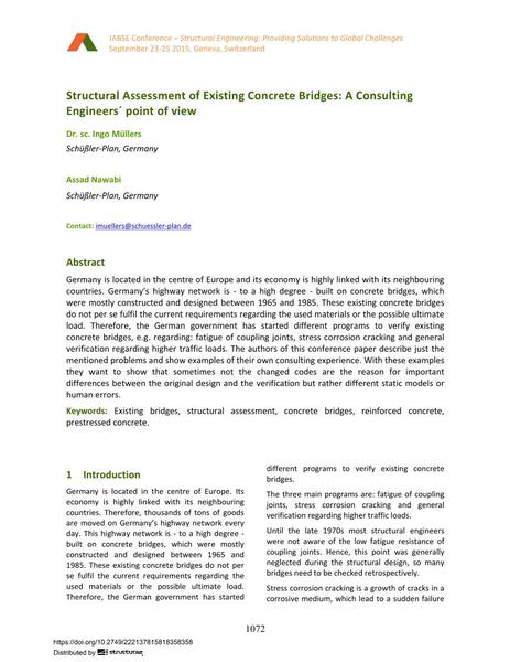  Structural Assessment of Existing Concrete Bridges: A Consulting Engineers´ point of view
