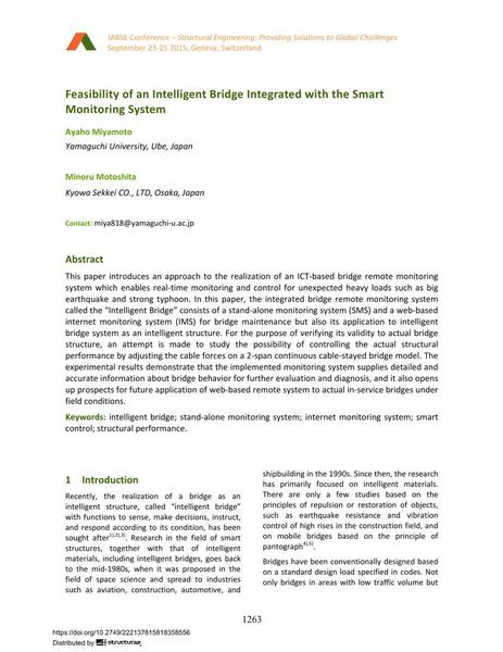  Feasibility of an Intelligent Bridge Integrated with the Smart Monitoring System