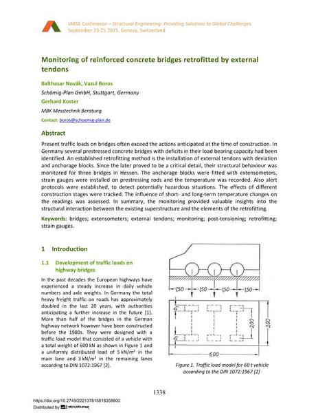  Monitoring of reinforced concrete bridges retrofitted by external tendons
