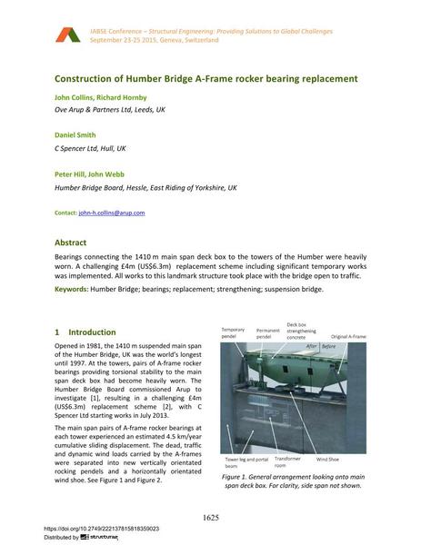  Construction of Humber Bridge A-Frame rocker bearing replacement