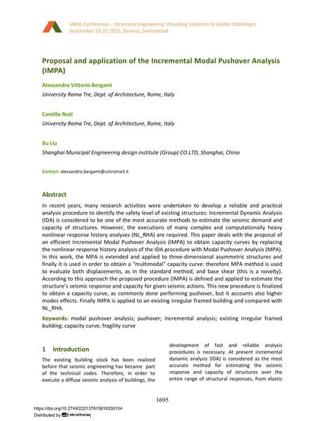  Proposal and application of the Incremental Modal Pushover Analysis (IMPA)