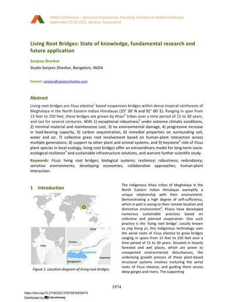  Living Root Bridges: State of knowledge, fundamental research and future application