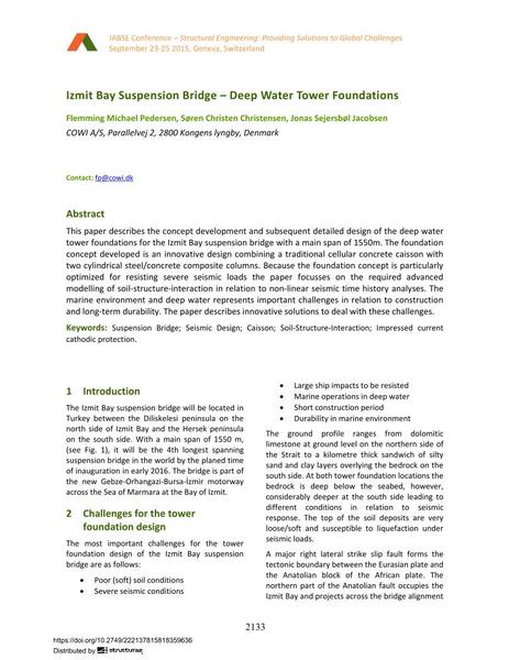  Izmit Bay Suspension Bridge – Deep Water Tower Foundations
