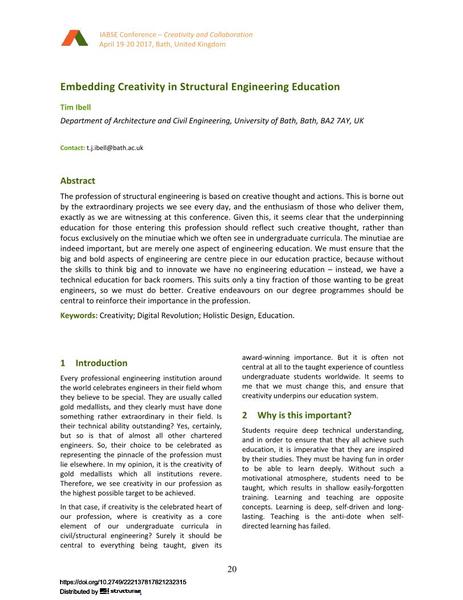 Embedding Creativity in Structural Engineering Education