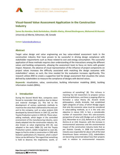  Visual-based Value Assessment Application in the Construction Industry