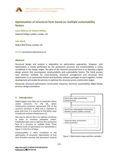  Optimisation of structural form based on multiple sustainability factors