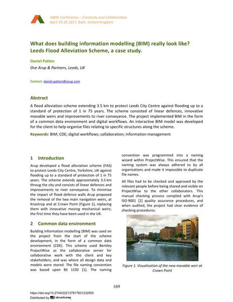  What does building information modelling (BIM) really look like? Leeds Flood Alleviation Scheme, a case study.