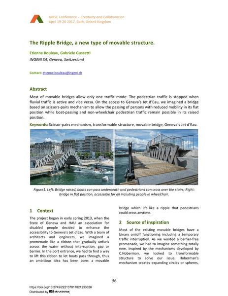 The Ripple Bridge, a new type of movable structure.