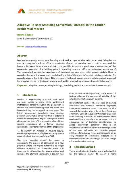  Adaptive Re-use: Assessing Conversion Potential in the London Residential Market