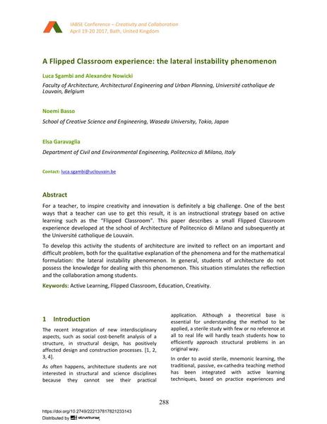 A Flipped Classroom experience: the lateral instability phenomenon