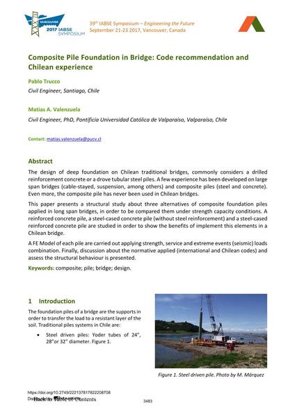  Composite Pile Foundation in Bridge: Code recommendation and Chilean experience