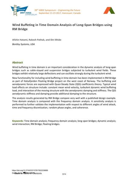  Wind Buffeting in Time Domain Analysis of Long-Span Bridges using RM Bridge