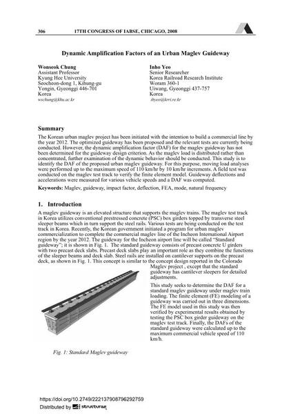  Dynamic Amplification Factors of an Urban Maglev Guideway