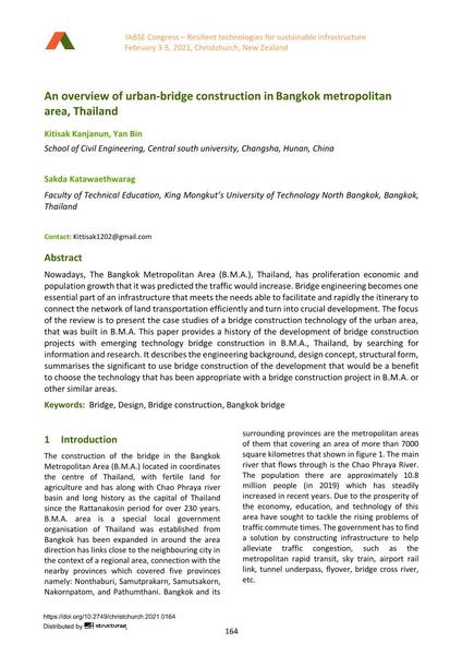 An overview of urban-bridge construction in Bangkok metropolitan area, Thailand
