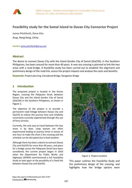  Feasibility study for the Samal Island to Davao City Connector Project