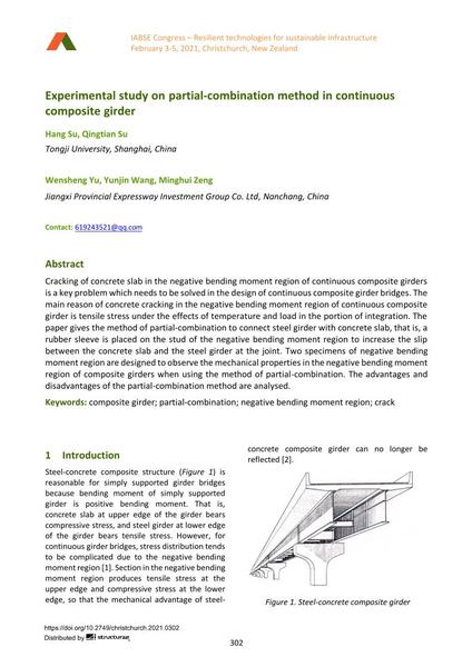  Experimental study on partial-combination method in continuous composite girder