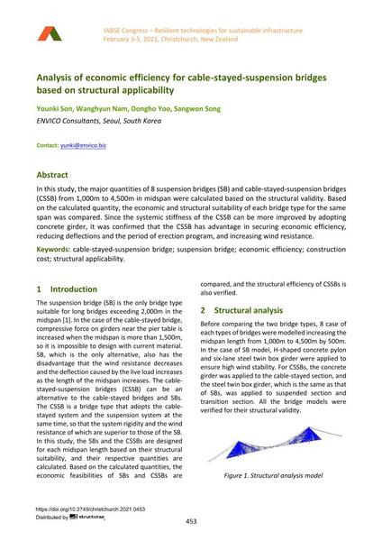  Analysis of economic efficiency for cable-stayed-suspension bridges based on structural applicability