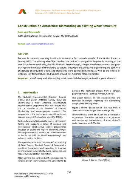  Construction on Antarctica: Dismantling an existing wharf structure