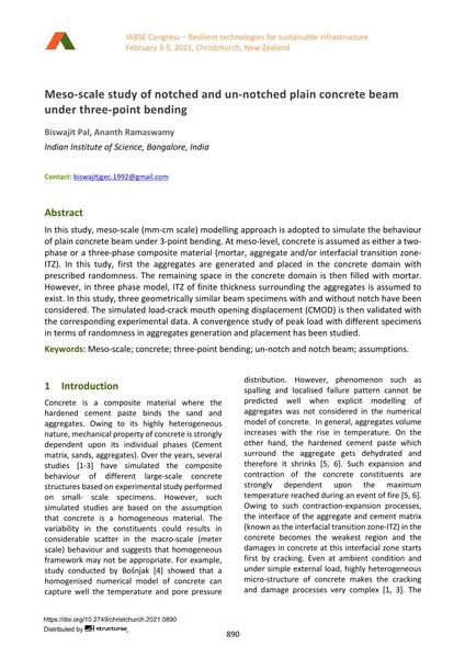  Meso-scale study of notched and un-notched plain concrete beam under three-point bending