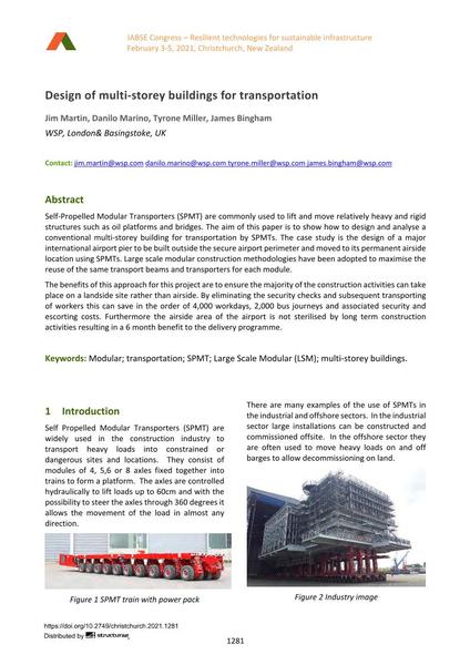  Design of multi-storey buildings for transportation