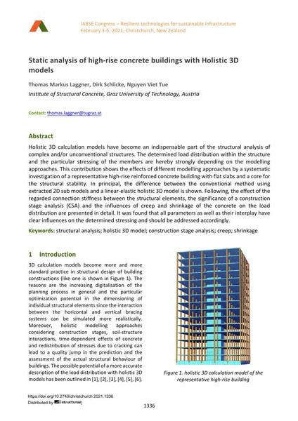  Static analysis of high-rise concrete buildings with Holistic 3D models