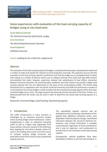  Some Experiences with Evaluation of the Load Carrying Capacity of Bridges Using in Situ Load Tests