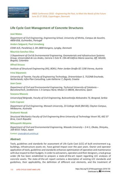  Life Cycle Cost Management of Concrete Structures