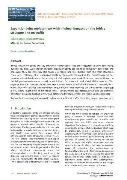  Expansion Joint Replacement with Minimal Impacts on the Bridge Structure and on Traffic