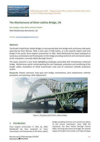 The Maintenance of Silver Jubilee Bridge, UK