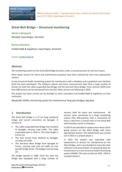  Great Belt Bridge – Structural monitoring