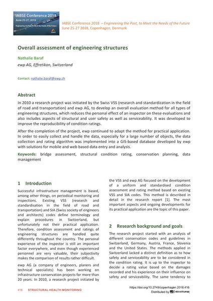  Overall assessment of engineering structures