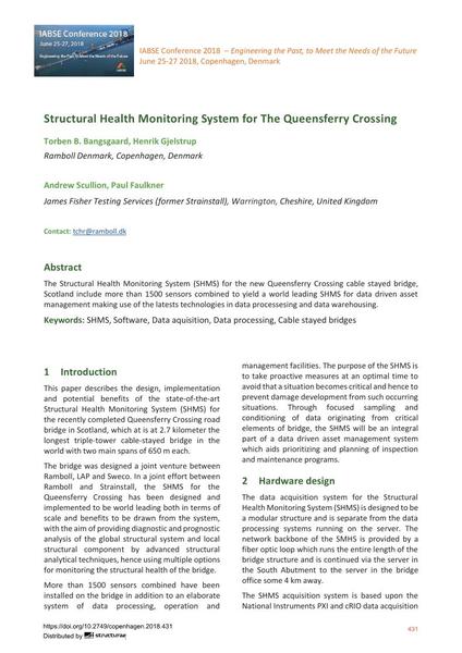 Structural Health Monitoring System for The Queensferry Crossing