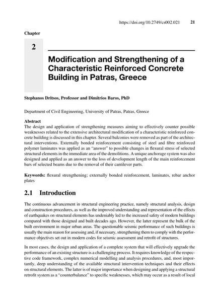  Modification and Strengthening of a Characteristic Reinforced Concrete Building in Patras, Greece