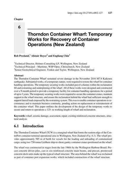  Thorndon Container Wharf: Temporary Works for Recovery of Container Operations (New Zealand)