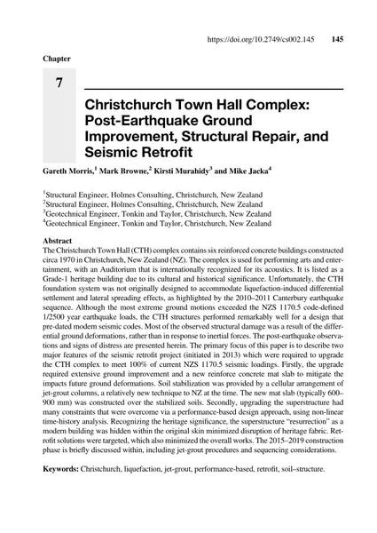  Christchurch Town Hall Complex: Post-Earthquake Ground Improvement, Structural Repair, and Seismic Retrofit