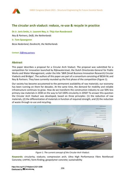 The circular arch viaduct: reduce, re-use & recycle in practice