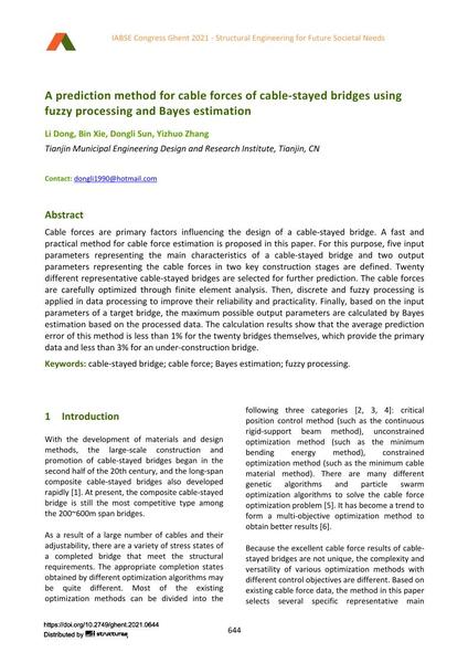 A prediction method for cable forces of cable-stayed bridges using fuzzy processing and Bayes estimation