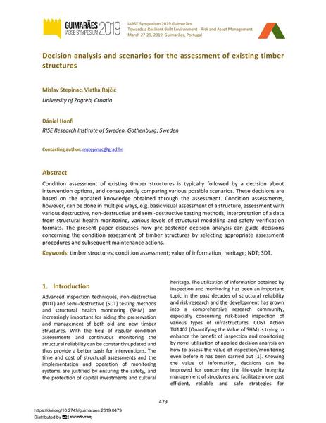  Decision analysis and scenarios for the assessment of existing timber structures