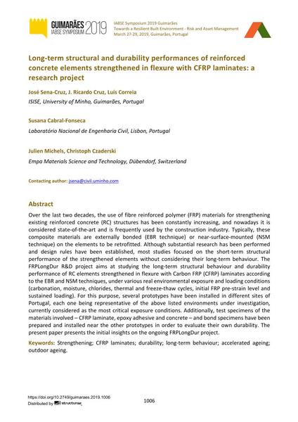  Long-term structural and durability performances of reinforced concrete elements strengthened in flexure with CFRP laminates: a research project