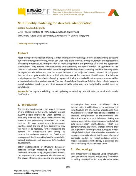  Multi-fidelity modelling for structural identification