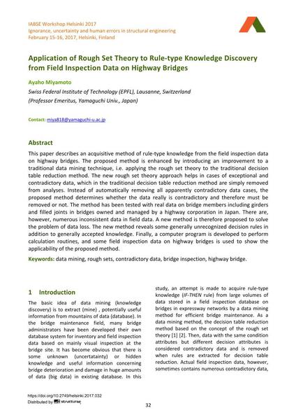  Application of Rough Set Theory to Rule‐type Knowledge Discovery from Field Inspection Data on Highway Bridges